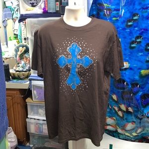 Anvil xlg western style t shirt with sparkles